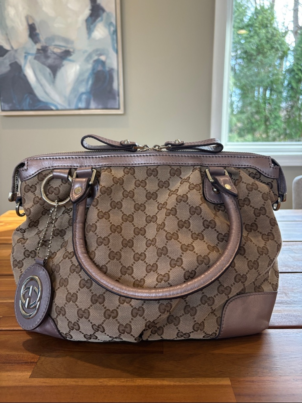 GG Fabric Satchel Bag